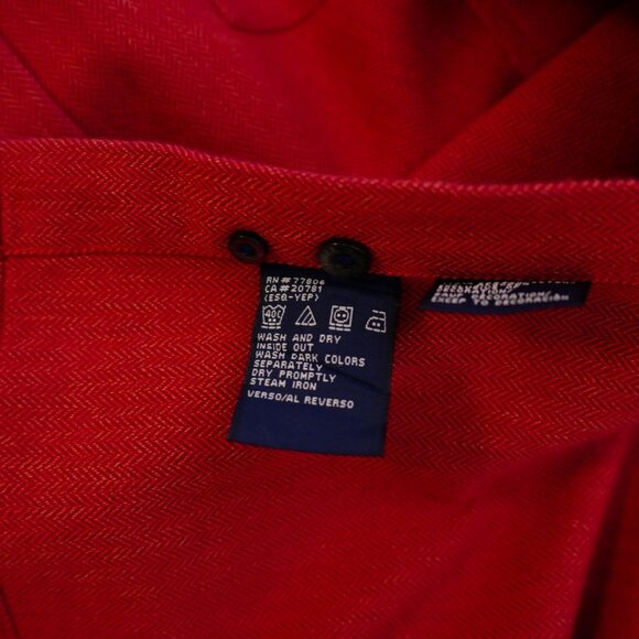 Tommy Hilfiger Red Herringbone Thick Cotton Flip Cuff Paisley Button Down 2XL‎ - Picture 12 of 12